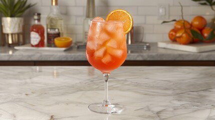 Aperol Spritz: Refreshing and vibrant, Aperol, prosecco, and a splash of soda water, garnished with an orange slice.