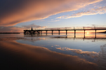 The wharf of Francavilla al Mare in a splendid sunrise