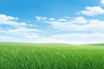 Fototapeta premium Grass field and sky landscape outdoors horizon.