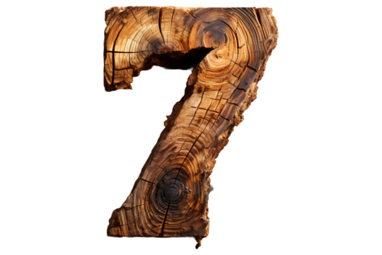 Number Seven Isolated on transparent background