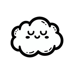 sleeping cloud doodle hand draw vector illustration template design