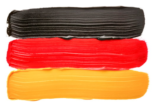 The German flag painted in oil paints