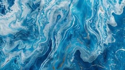 Naklejka premium Swirling Blue Ocean Textures from Above