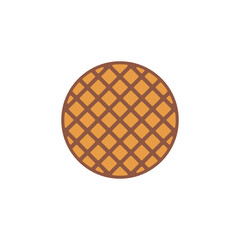 Round cookies with chocolate filling. Colored Vector illustration on a white background.