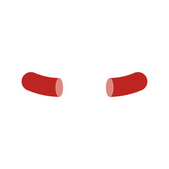Sausage cut into pieces. Two halves of sausage. Isolated vector illustration on a white background.