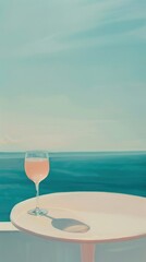 Obraz premium Outdoors nature glass table.