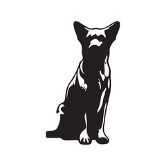 German Shepherd dog silhouette vector set - Vector drawing of a set of German shepherd dog breed silhouette