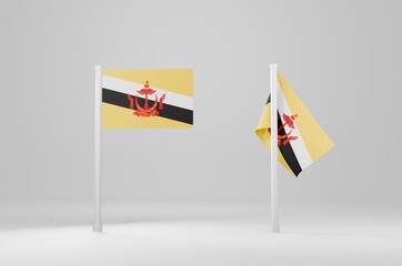 Flag Of Brunei 3d Illustration Stock Image	
