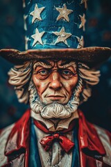 Obraz premium Uncle Sam American figure portrait. Independence day, 4th of July poster design. Generative Ai