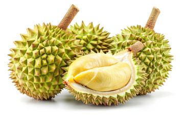 Fototapeta premium Durian Fruit Isolated on a White Background