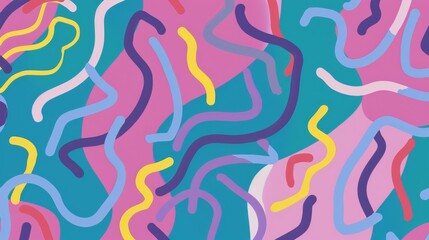 90's squiggles seamless, geometric design with a subtle gradient in the background 