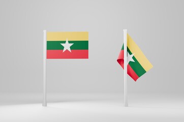 Myanmar Flag 3d Illustration Stock Image
