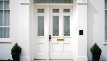 White front door background