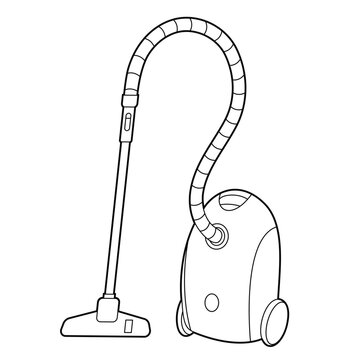 recommend clip art: Vacuum cleaner. Outline illustration, design elements