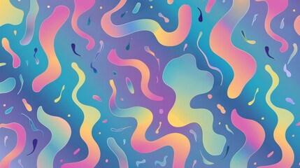 90's squiggles seamless, geometric design with a subtle gradient in the background 