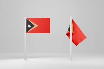 Timor Leste Flag 3d Illustration Stock Image