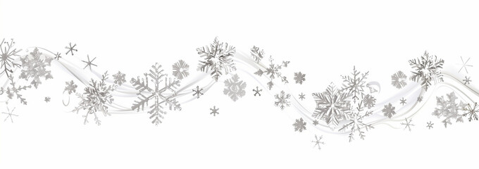 Snowflakes Shaped like an S - Vector Graphic Illustration in White and Gray Color Scheme with Delicate Details