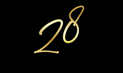  Number Gold Casual Modern Logo