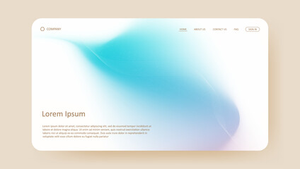 website landing page or banner template with aesthetic gradient background design