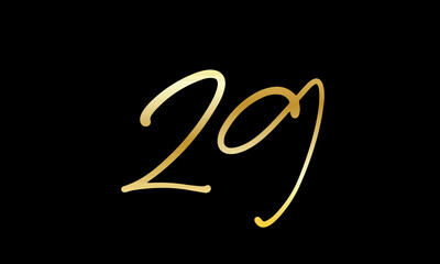  Number Gold Casual Modern Logo