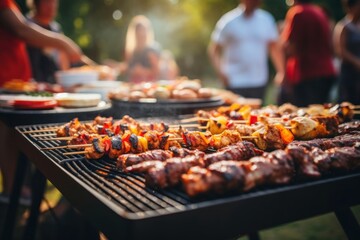 Naklejka premium Grilling food cooking summer.