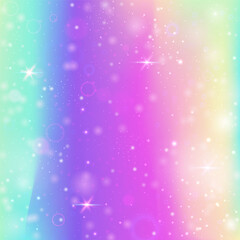 Unicorn Hologram. Pink Girl Pattern. Fairy Gradient. Fairytale Mystical Invite. Purple Sparkles Invitation. Blue Galaxy Background. Kawaii Texture. Dream Unicorn Hologram.