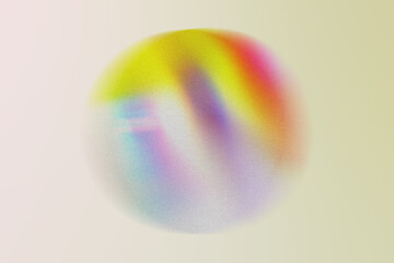 Gradient background, digital color gradation circle with grain noise texture, abstract holographic blur. Color gradient soft blend mesh of iridescent colors