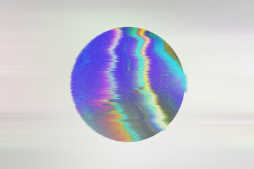 Gradient background, digital color gradation circle with grain noise texture, abstract holographic blur. Color gradient soft blend mesh of iridescent colors