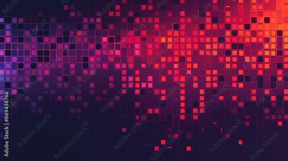 Poster modern realistic illustration using digital lcd display with diode lamps. background with led dots. 
