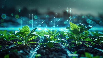 Fototapeta premium An innovative AI art piece showcasing the progress of agricultural innovation