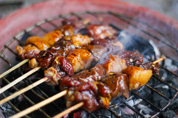 Sate Kambing or Goat Satay, made from goat meat grilled with savory spices and soy sauce.
