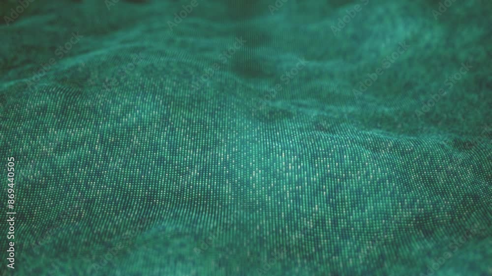 Poster abstract textured particles field/ animation of an abstract fractal background with particles waving