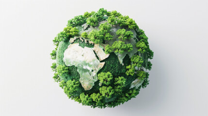 Planet Earth Covered in Lush Green Forests