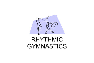 Rhythmic gymnastic sport vector line icon. practice gymnastic. sport pictogram, vector illustration.