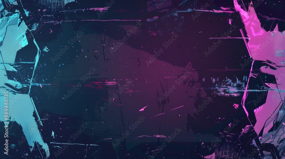 Aufkleber digital static pixel error signal. futuristic abstract rewind video hologram with scratch and chaos 