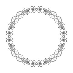 Radial Geometric Circular Pattern for Decorative Circle Frame. 