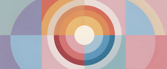 illustrazione con elementi geometrici a tema minimalista astratto contemporaneo