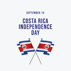 Costa Rica Independence Day. Flat art design.  Independence day vector. Good for celebration template usage. eps 10.