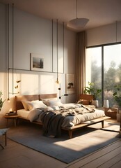 luxury hotel room with bed