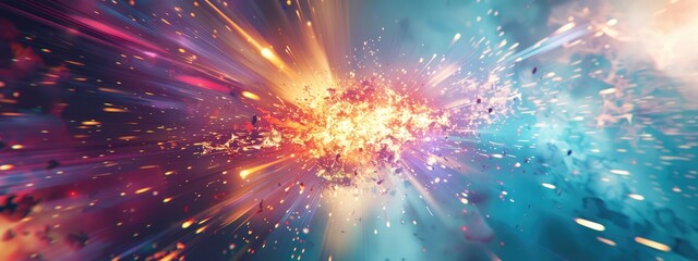 Glitchy Exploding Star Digital Art