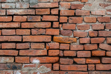Obraz premium Texture of old ceramic brick wall.