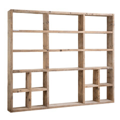 rough wooden shelf in grunge style. isolated white background