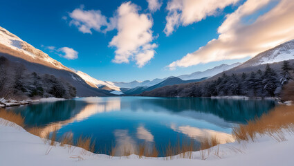 lake in the morning, ai generated