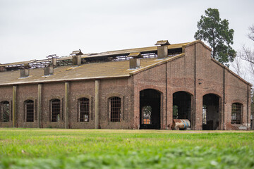 Large abandoned train hangar in Argentina