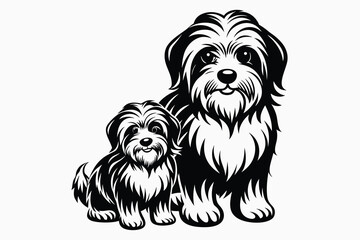 a heartwarming render of a havanese dog gently.eps