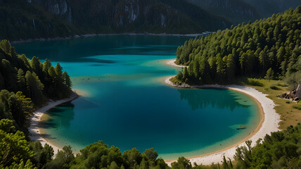 lake in the mountains, ai generated