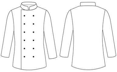 White chef jacket vector illustration. Cook uniform, shirt on white Versatex Chef Jacket 

