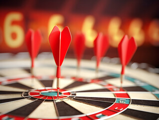 Fototapeta premium Business Target, Target market, Targeted audience, Corporate business vision, business growth process, technology trend, economic improvement concepts, Concept of aim and objective achievement.