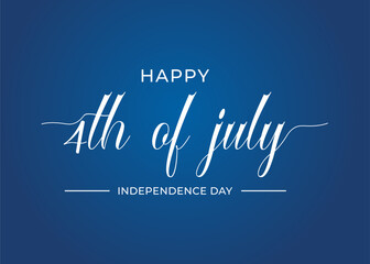Obraz premium Modern 4th of july Independence day handwritten typography sparkle firework text USA blue background banner