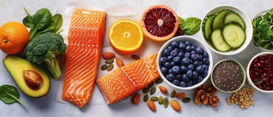 A closeup of a variety of fresh